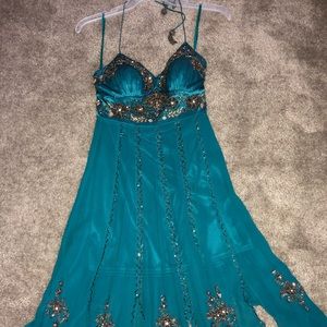 Sue Wong Color Jade Beaded Petal Nocturne Dress❤️